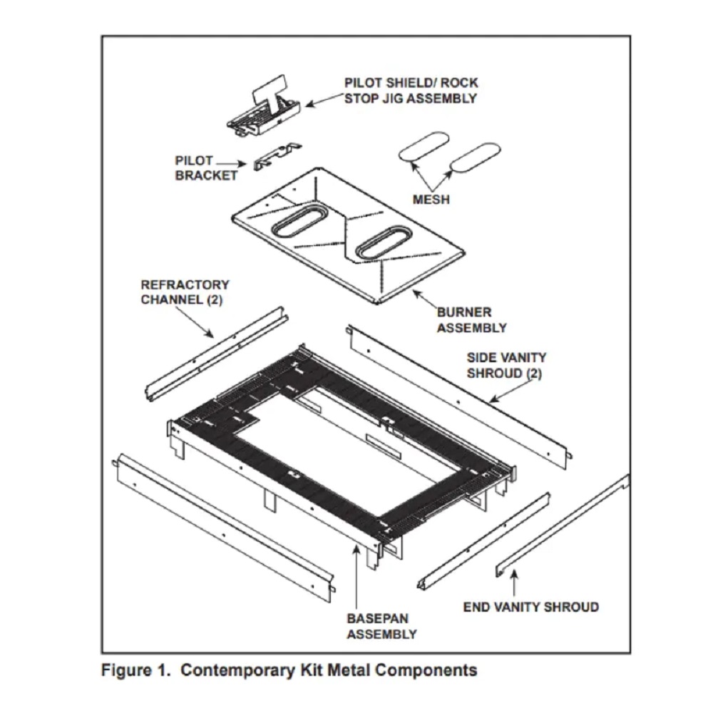 90824MON Contemporary CONVERSION kit for See Through and Peninsula units (must order
