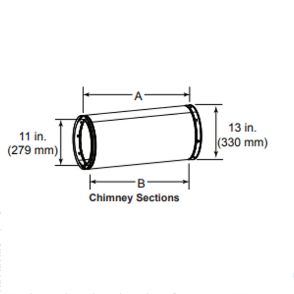 37052MON 6in (150mm) Chimney Section