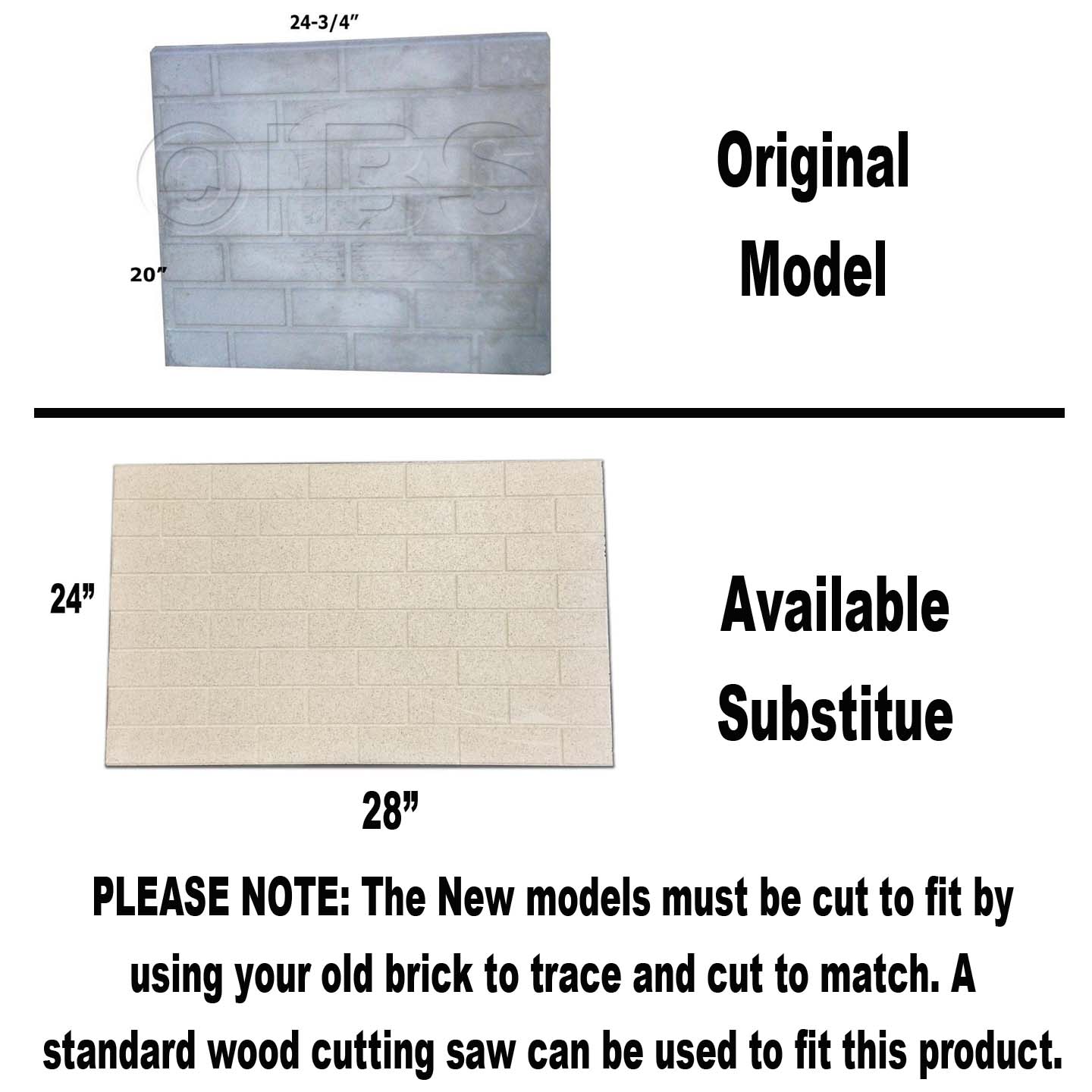 70357 Brick Back Rear Tfc Tlc42-4 Adl Glc42 DISCONTINUED and Replaced by Available Cut-To-Size Panel