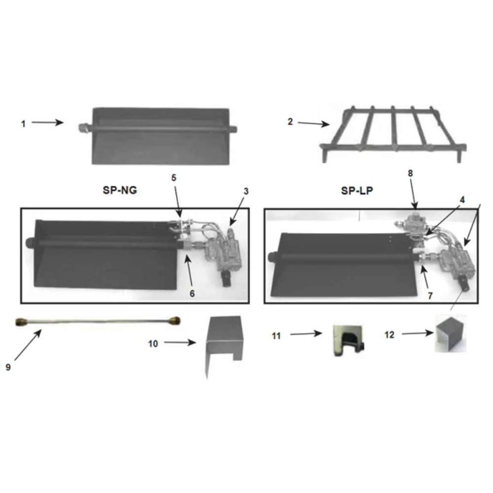 91010MON Hearth Kits Sand Pan Burners For Single-Sided Fireplaces 18" Safety Pilot